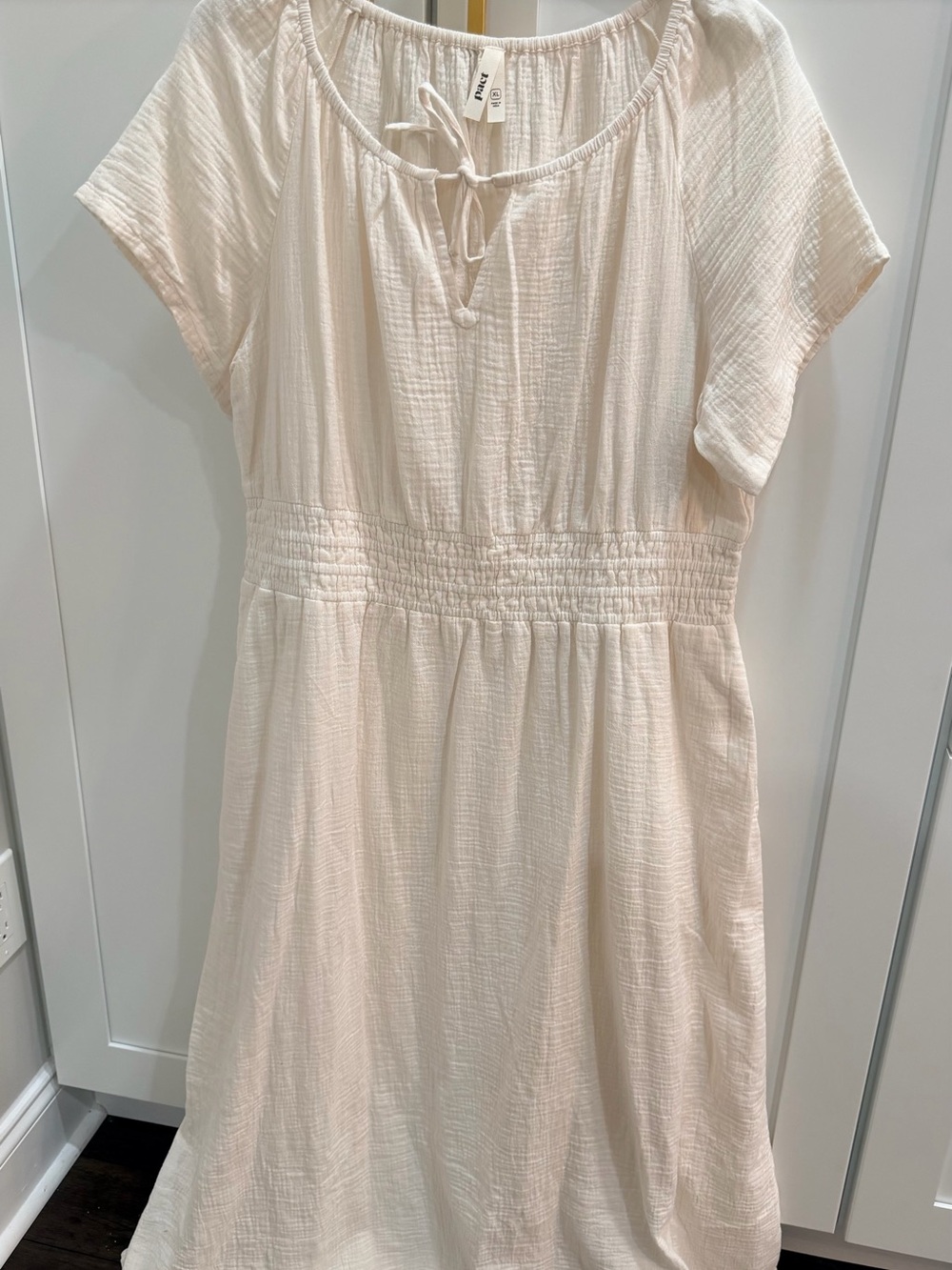 Pact Women's Sea Salt Coastal Double Gauze Boho Midi Dress XL